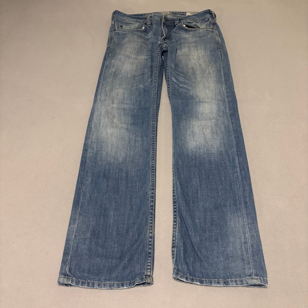 Buffalo David Bitton Driven Basic Men Straight Leg Jeans 31x32 Medium Wash Blue